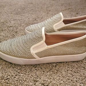 INC Sammee Silver Crystal slip on shoes 9.5